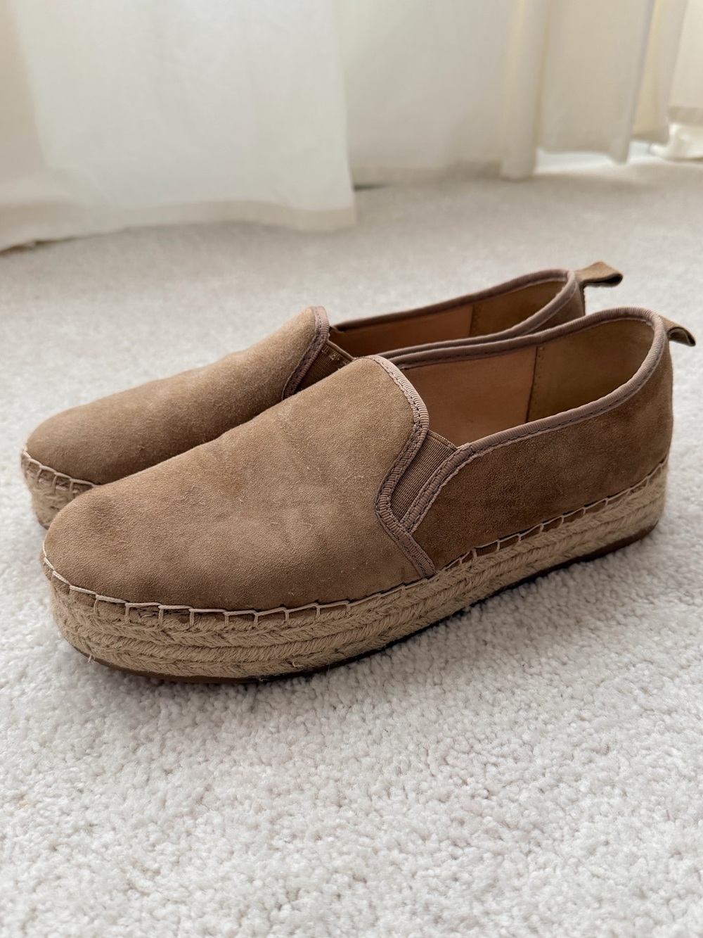 Sam Edelman Suede Espadrille Platform Slip-On - Tan